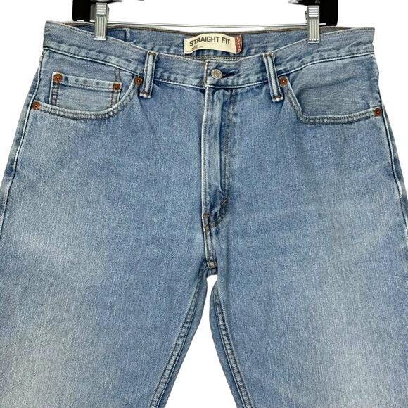 Levis 505 Regular Straight Jeans Wallet Fade Light Stonewash 34x34 Cotton Retro - Picture 3 of 14